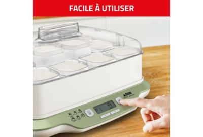 Yaourtière et fromagère Seb YG661310 Multi Delices Express & Vegetal 12  pots Blanc / Vert