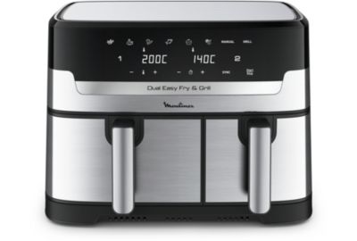 Moulinex Friteuse sans huile, Capacité 8,3 L, Jusqu'à 8 personnes, 7  programmes automatiques, Ecran tactile digital, Économie d'énergie, Air  Fryer, Application dédiée, Easy Fry Dual EZ901820 : : Cuisine et  Maison