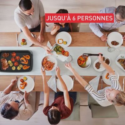 Voir la vidéo pour Plancha électrique TEFAL CB630D10 inox à poser, 44x23 cm