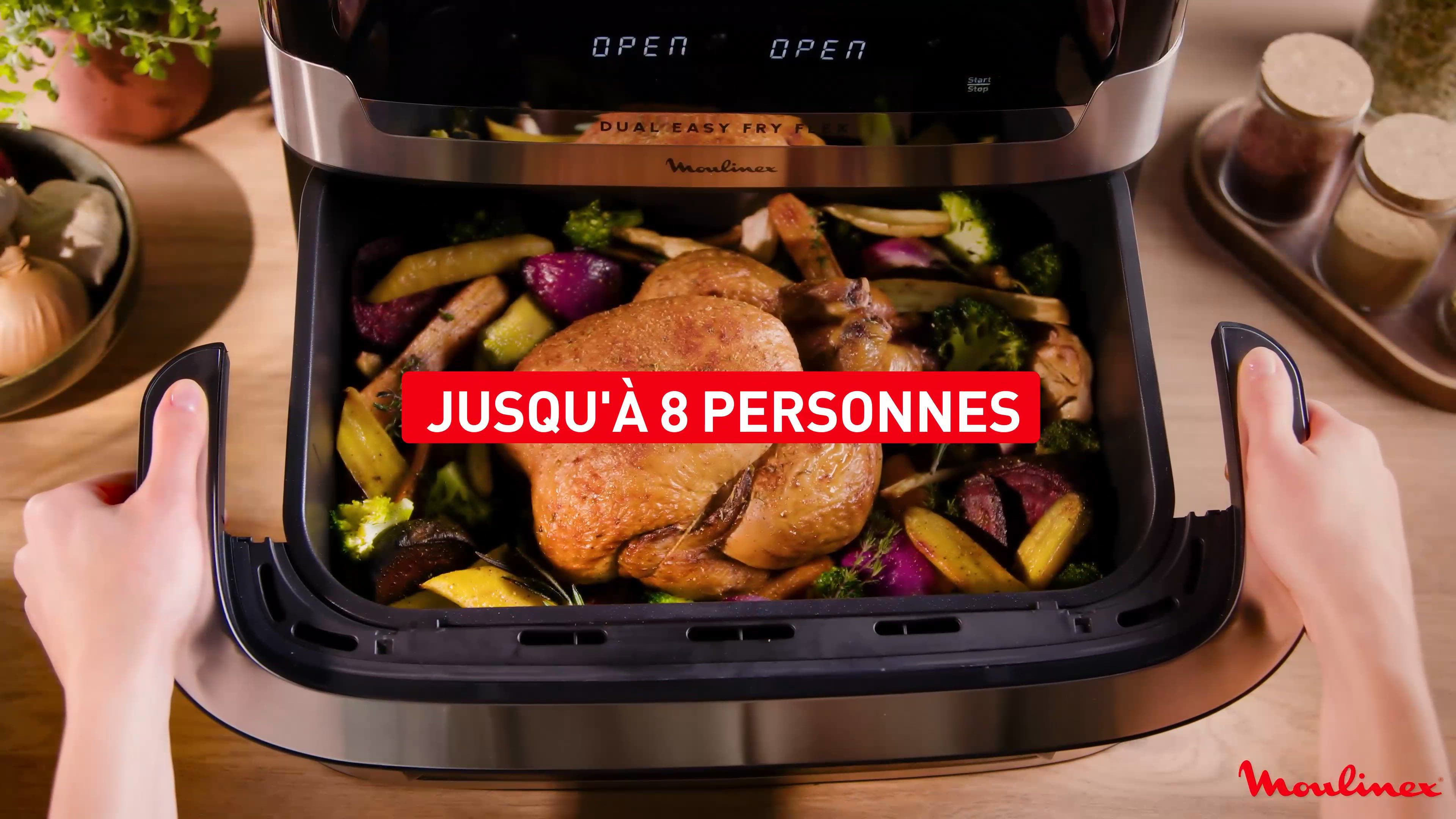 Moulinex TEFAL EY905D40 Friteuse A Air Dual Easy Fry and Grill Dual