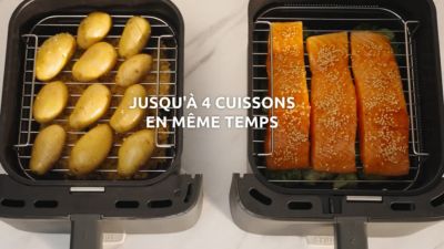 Voir la vidéo pour Friteuse sans huile MOULINEX Easy fry Crispy Stack Dual EZ7568F0