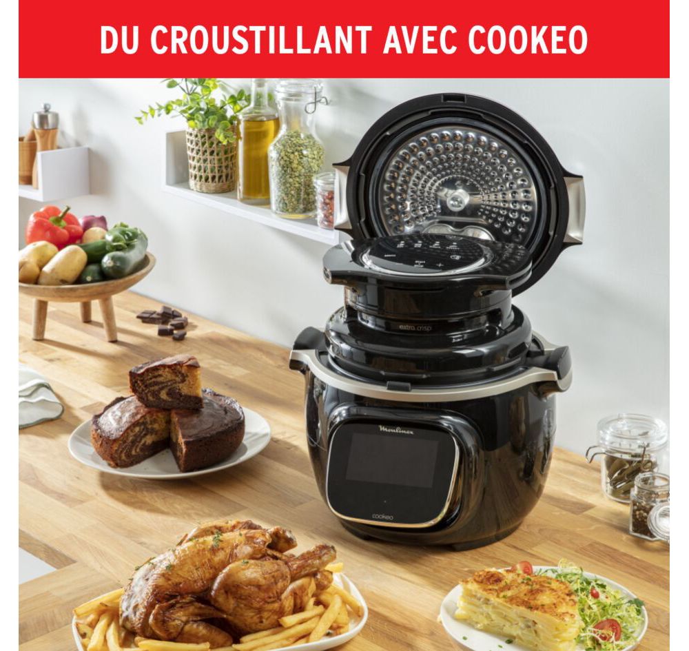 Coffret Cookeo + Extra kit 150 Recettes Blanc - MOULINEX 