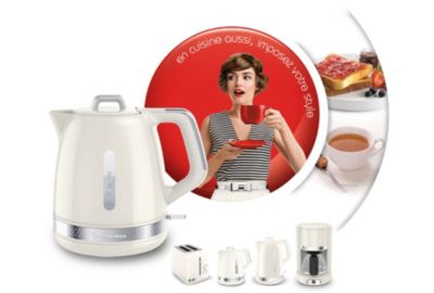 MOULINEX Bouilloire électrique 1.7 L, Indicateur 1 tasse, Filtre  anticalcaire, Arret auto, Boule a thé incluse, Morning BY2M13