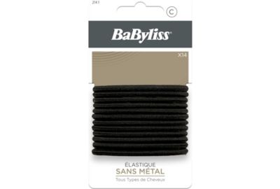 Elastique cheveux BABYLISS noir 4mm x14