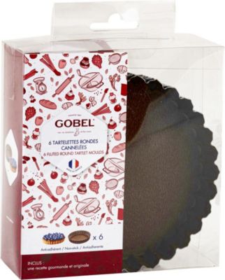 Moule à tartelette GOBEL Boîte de 6 tartelettes rondes cannelées