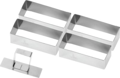 Emporte pièces GOBEL Boîte de 4 rectangles et poussoir inox
