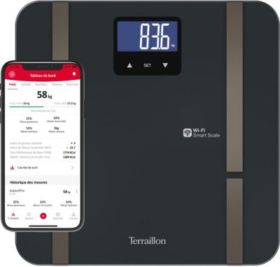 Pèse personne connecté TERRAILLON MASTER FIT ULTRA Anthracite