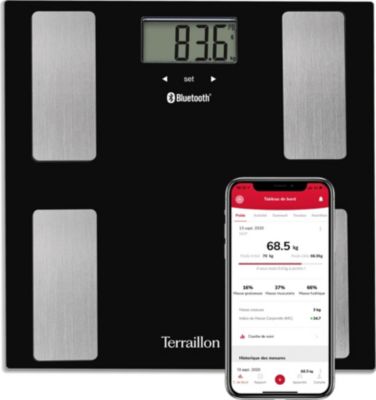 Pèse personne connecté TERRAILLON SMART CONNECT Noir