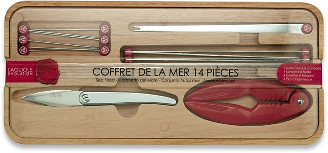 Coffret Laguiole couteau à huitres et fourchettes en coffret bois