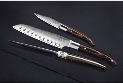 Couteau japonais LAGUIOLE HERITAGE TB 18cm lag expression bois noir lame Damas