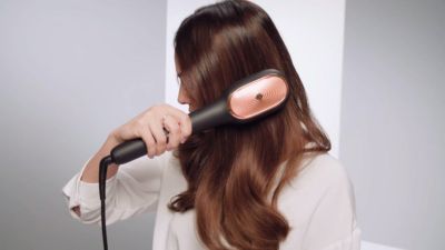 Voir la vidéo pour Brosse réparatrice et soin du cheveu CALOR CF9940C0 Hair therapist vapeur