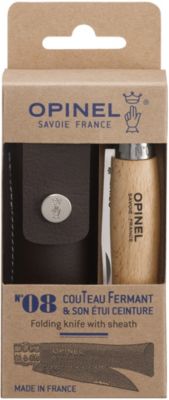 Coffret couteau Opinel No 08 Inox hetre naturel avec etui