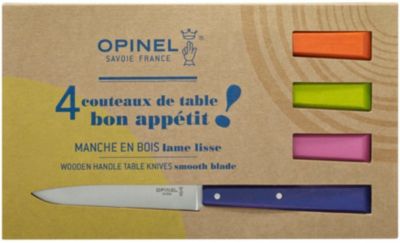 Coffret de 4 couteaux de table Bon Appétit + Opinel - Acier Trempé