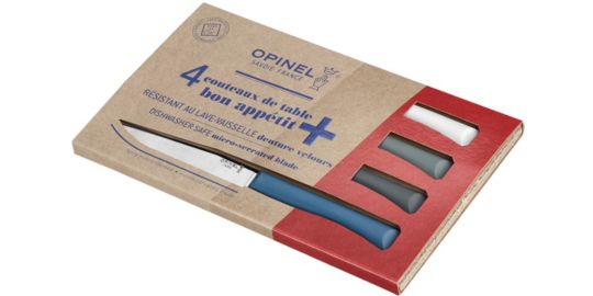 Couteau OPINEL de table x4 Tempete bleu canard ant