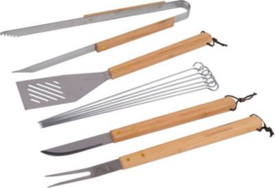 Ustensile barbecue CAMPINGAZ Sacoche 5 ustensiles avec manche en bamb
