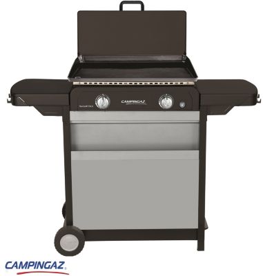 Combo plancha à gaz Fusion 60 noir et inox + housse offerte.