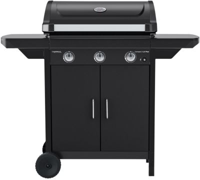 Barbecue gaz CAMPINGAZ COMPACT 3 LX PLUS noir grille et plancha 3 brûleurs sur chariot 61 cm