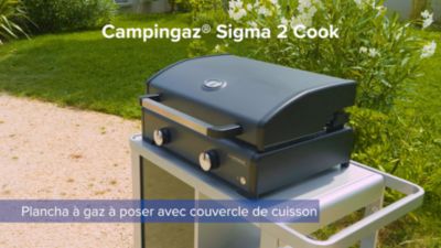 Voir la vidéo pour Plancha gaz CAMPINGAZ SIGMA 2 COOK avec couvercle de cuisson à poser , 58x36 cm