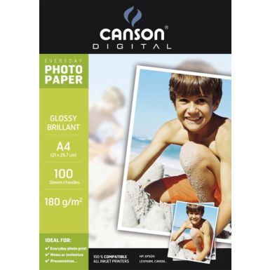 Papier photo CANSON 100FL Everyday A4 180g Photo Brillant