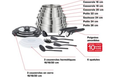Set SEB COMPACT inox 20 pieces 