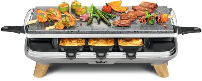 Appareil à raclette & grill de table 1200 W - Pierre naturelle blanche, 8  personnes