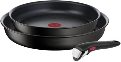 TEFAL Batterie Cuisine Opti'Space Set 6 Pièces Casseroles Poêles Inox,  Induction