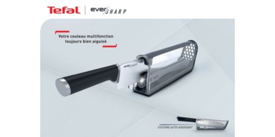 Couteau chef TEFAL Ever Sharp Couteau + aiguiseur