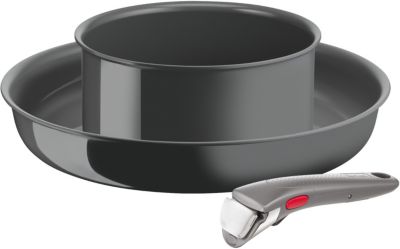 Lot de 2 casseroles en émail + 1 panier à pâtes Ingenio Easy de Tefal 