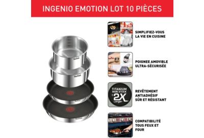 Batterie de cuisine TEFAL Ingenio Emotion 10pcs