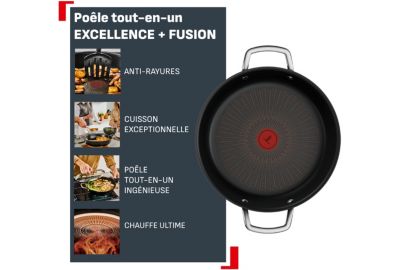 Poêle TEFAL 28cm Excellence + avec couvercle