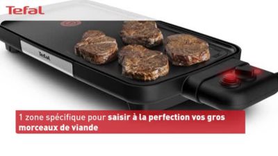 Voir la vidéo pour Plancha électrique TEFAL CB641810 noir à poser, 50x26 cm