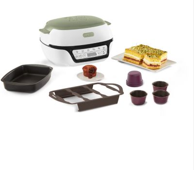 Tefal Cake Factory Intelligente à Gâteaux Appareil, Cuisson Conviviale,  Pâtisserie, Machine à Pain, Muffins, 3 Inclus, 5 Programmes, Compatible  Moules Crispybake KD801812, Plastique, Blanc/Framboise : : Cuisine  et Maison