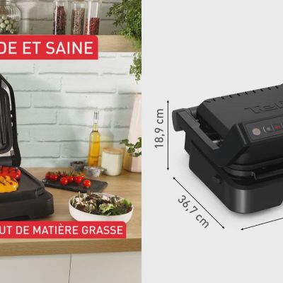 Voir la vidéo pour Plancha électrique TEFAL OptiGrill GC7758E0
