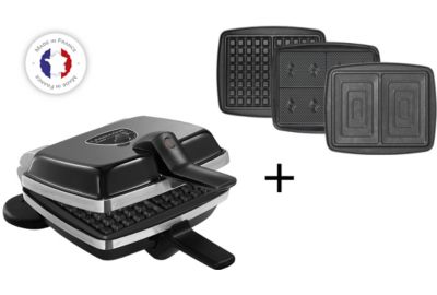Croque, gaufrier, gaufrette LAGRANGE super 2 antiadhésif noir gaufres +GT+CM
