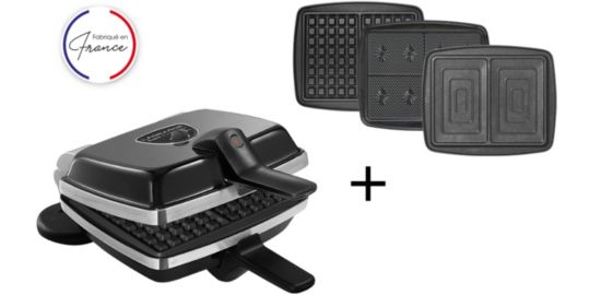 Croque, gaufrier, gaufrette LAGRANGE super 2 antiadhésif noir gaufres +GT+CM