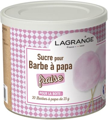 Sucre barbe à papa LAGRANGE Sucre Barbe à papa fraise 500g