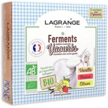 Ferment lactique LAGRANGE BIO arome Vanille-Fraise-Citron