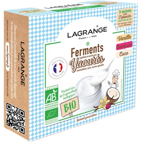 Ferment lactique LAGRANGE bio vanille framboise noix de coco