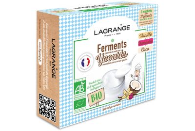 Ferment lactique LAGRANGE bio vanille framboise noix de coco