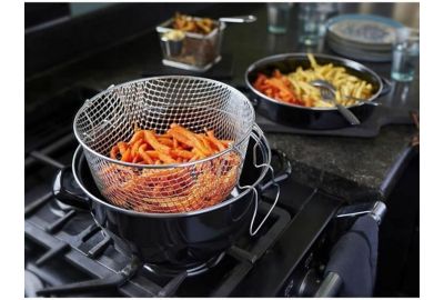 Friteuse BAUMALU email noire avec couvercle
