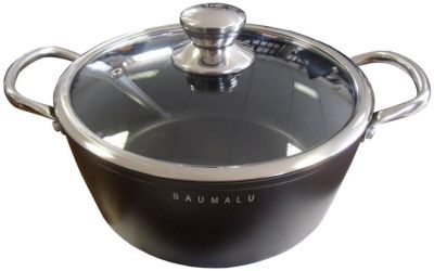 Faitout BAUMALU 24 cm avec couvercle en verre  blac Faitout BAUMALU 24 cm avec couvercle en verre  blac