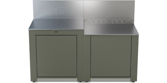 Meuble de cuisine extérieure ENO Cuisine ESSENTIAL 2 modules-Sauge