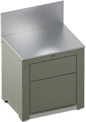 Meuble de cuisine extérieure ENO MODULO Plan de travail-Tiroirs-Sauge