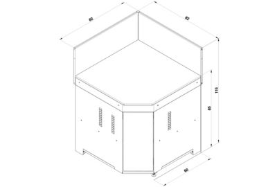 Meuble de cuisine extérieure ENO MODULO Angle-Sauge