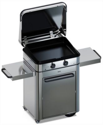 Plancha inox au gaz avec capot - Chef 55