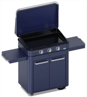 Plancha gaz ENO Enosign 80 chariot + Plancha bleu navy