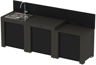 Meuble de cuisine extérieure ENO CLASSIC 3 Modules Gris Cargo PMOD703M