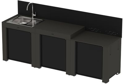 Meuble de cuisine extérieure ENO CLASSIC 3 Modules Gris Cargo PMOD703M