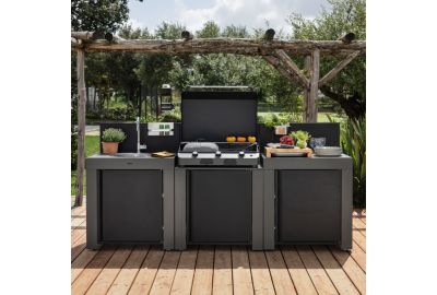 Meuble de cuisine extérieure ENO CLASSIC 3 Modules Gris Cargo PMOD703M