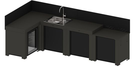 Meuble de cuisine extérieure ENO COMFORT 4 Modules Gris PMOD704M